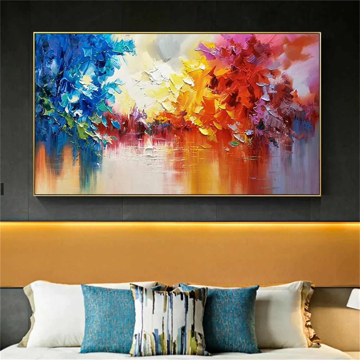 Colorful Abstract Textured Painting Canvas #AT008