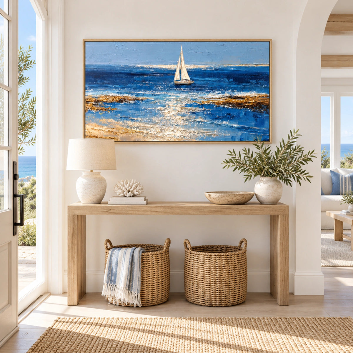 Ocean And Sky Abstract Textured Wall Art #OS215