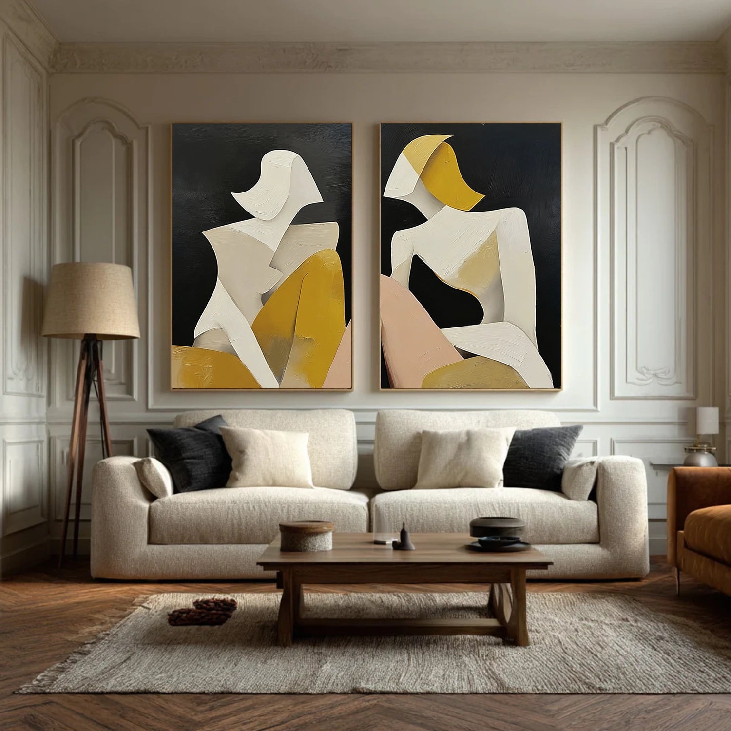Abstract People Canvas Art Set of 2 #AE064