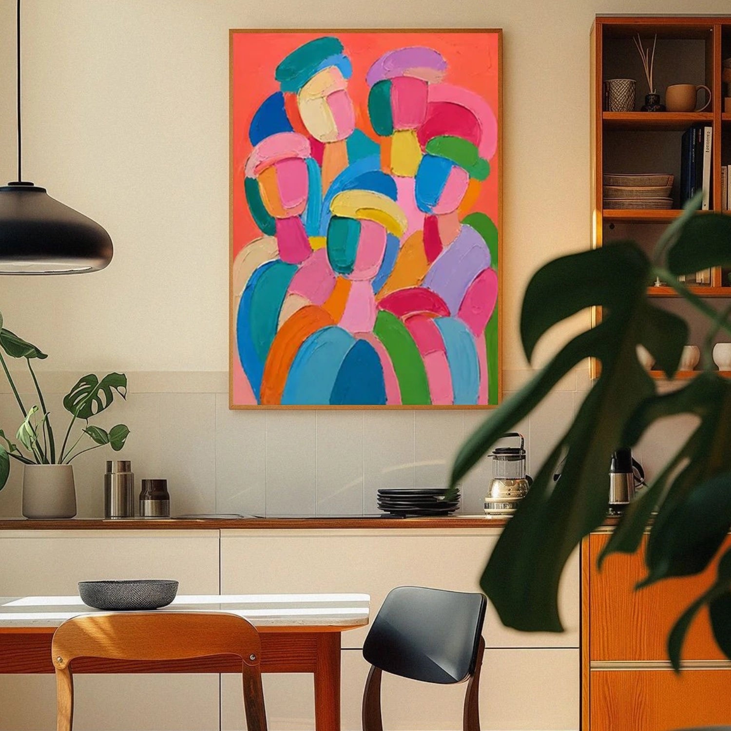 Abstract Portrait Textured Canvas Art #AE151