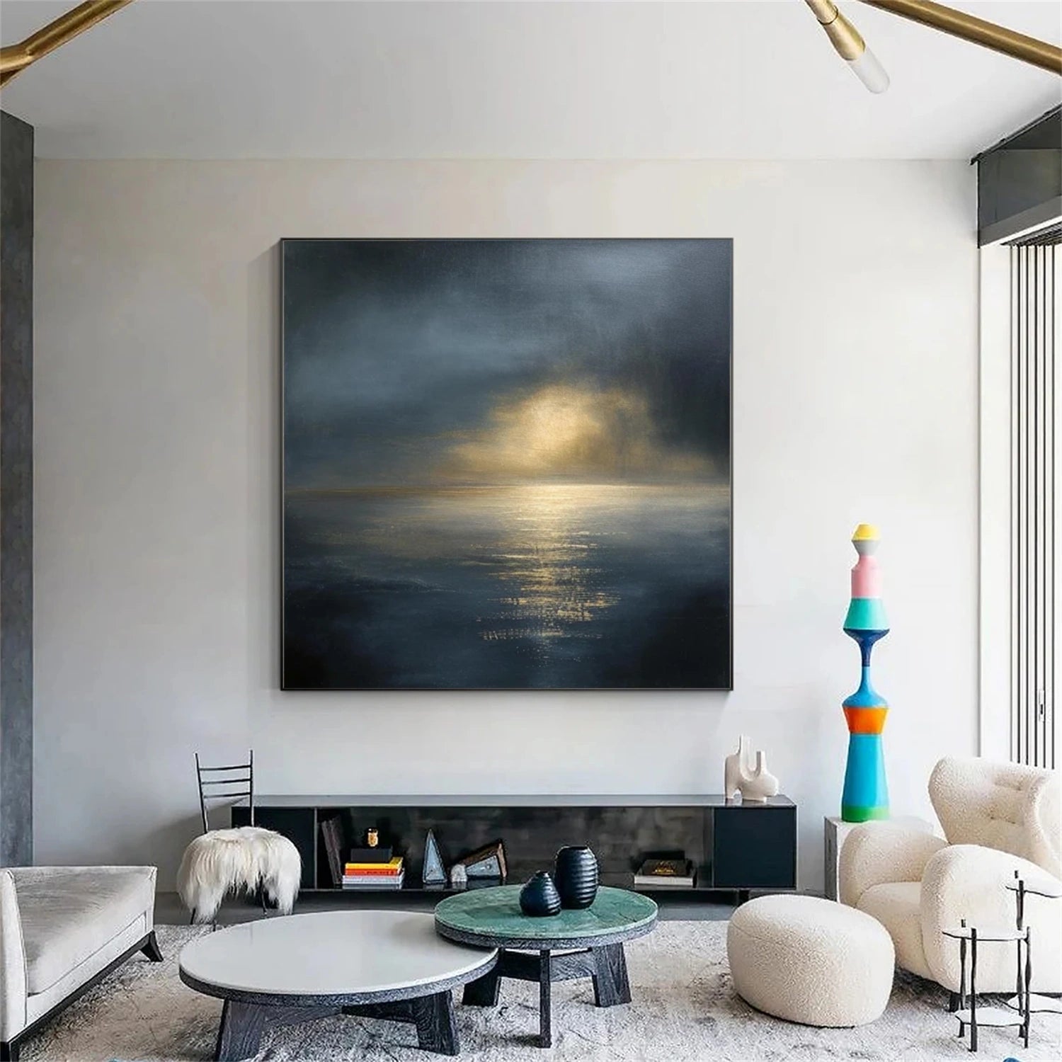Ocean And Sky Abstract Wall Art #OS069