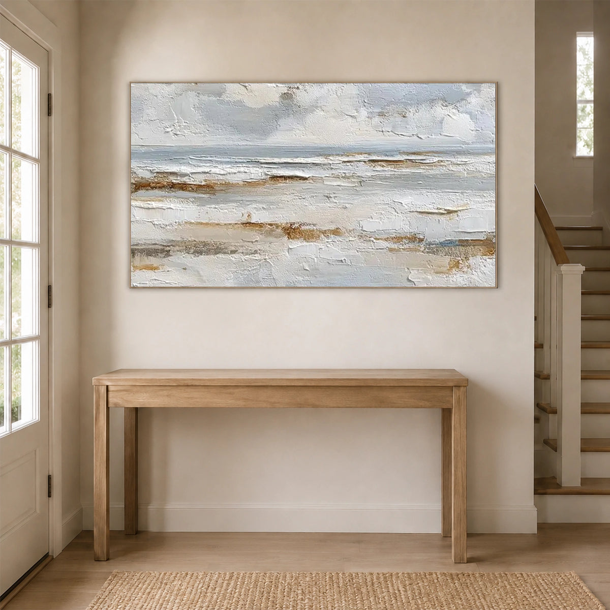 Ocean And Sky Abstract Textured Wall Art #OS225