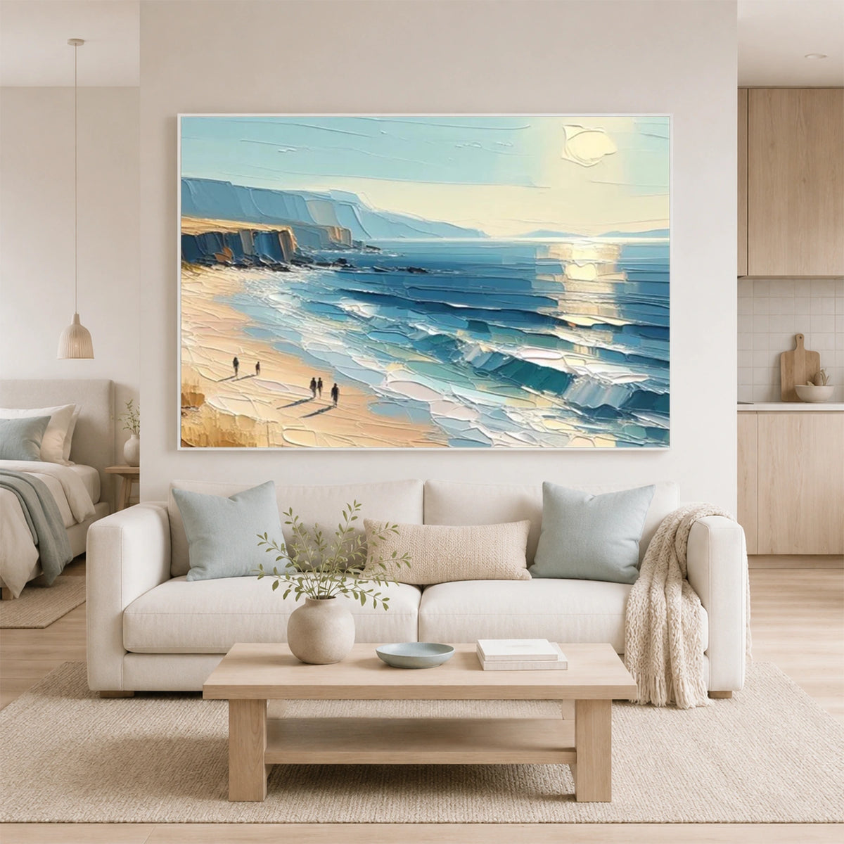 Ocean And Sky Abstract Textured Wall Art #OS227