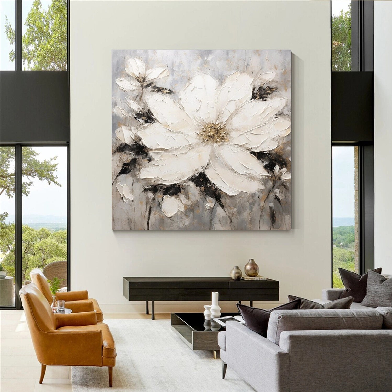 Flower Textured Painting Canvas #FP092