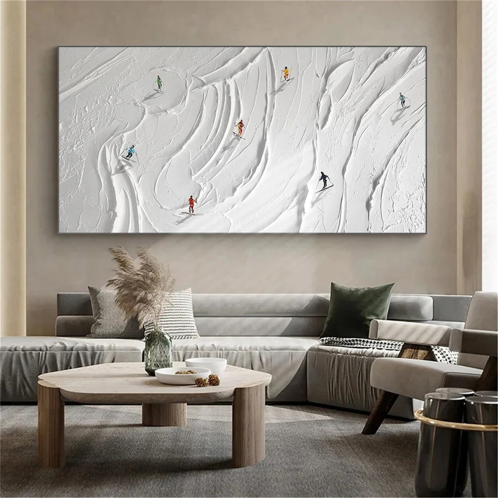 Skiing Sport Textured Wall Art #MS023
