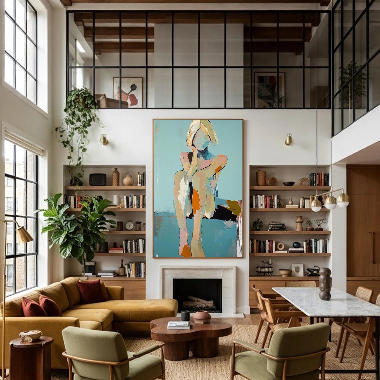 Abstract Portrait Canvas Art #AE110
