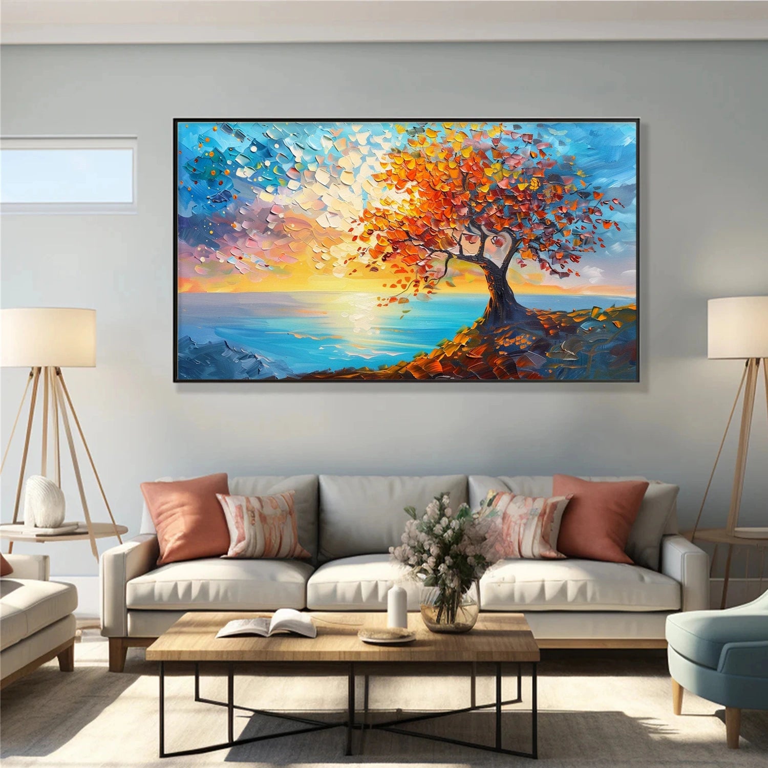 Colorful Tree Abstract Textured Wall Art #TP054