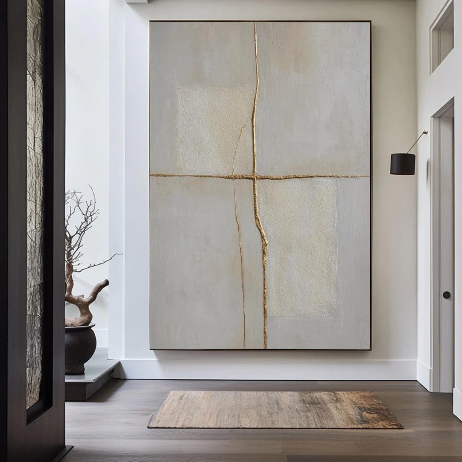 Gray Minimalist Textured Canvas Art #MT193