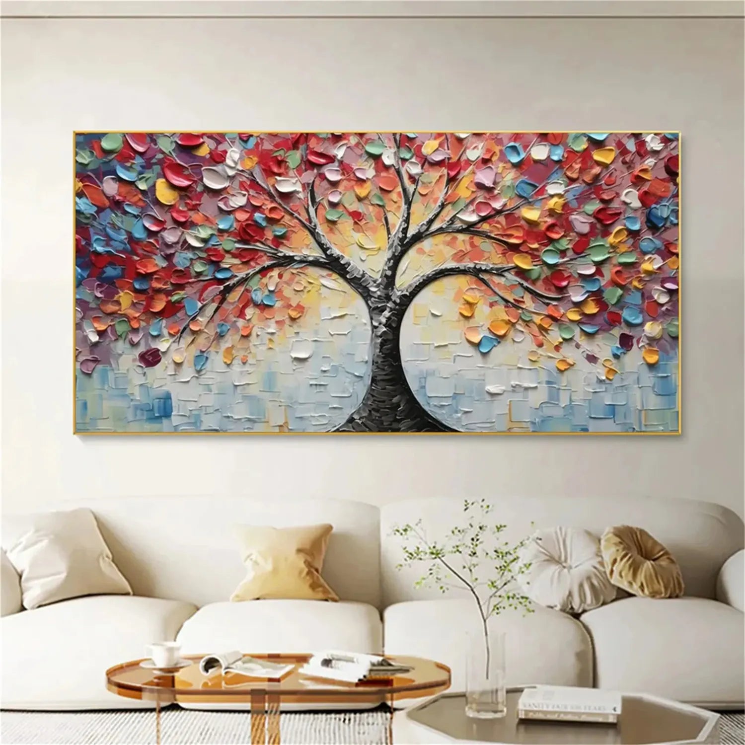 Colorful Tree Textured Painting Canvas #TP008