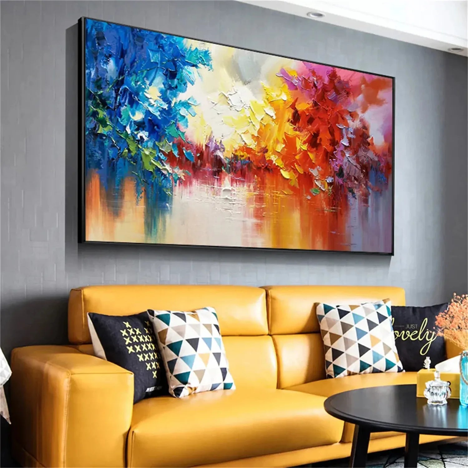 Colorful Abstract Textured Painting Canvas #AT008