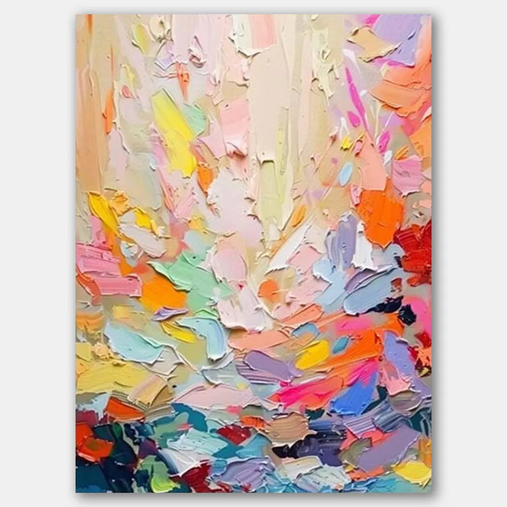 Colorful Abstract Textured Painting Canvas #AT017