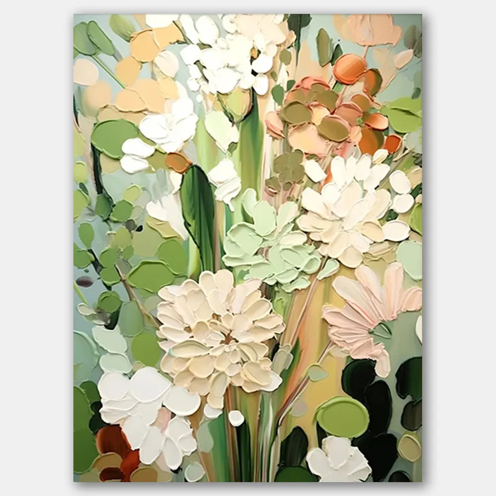 Colorful Flower Textured Painting Canvas #FP015