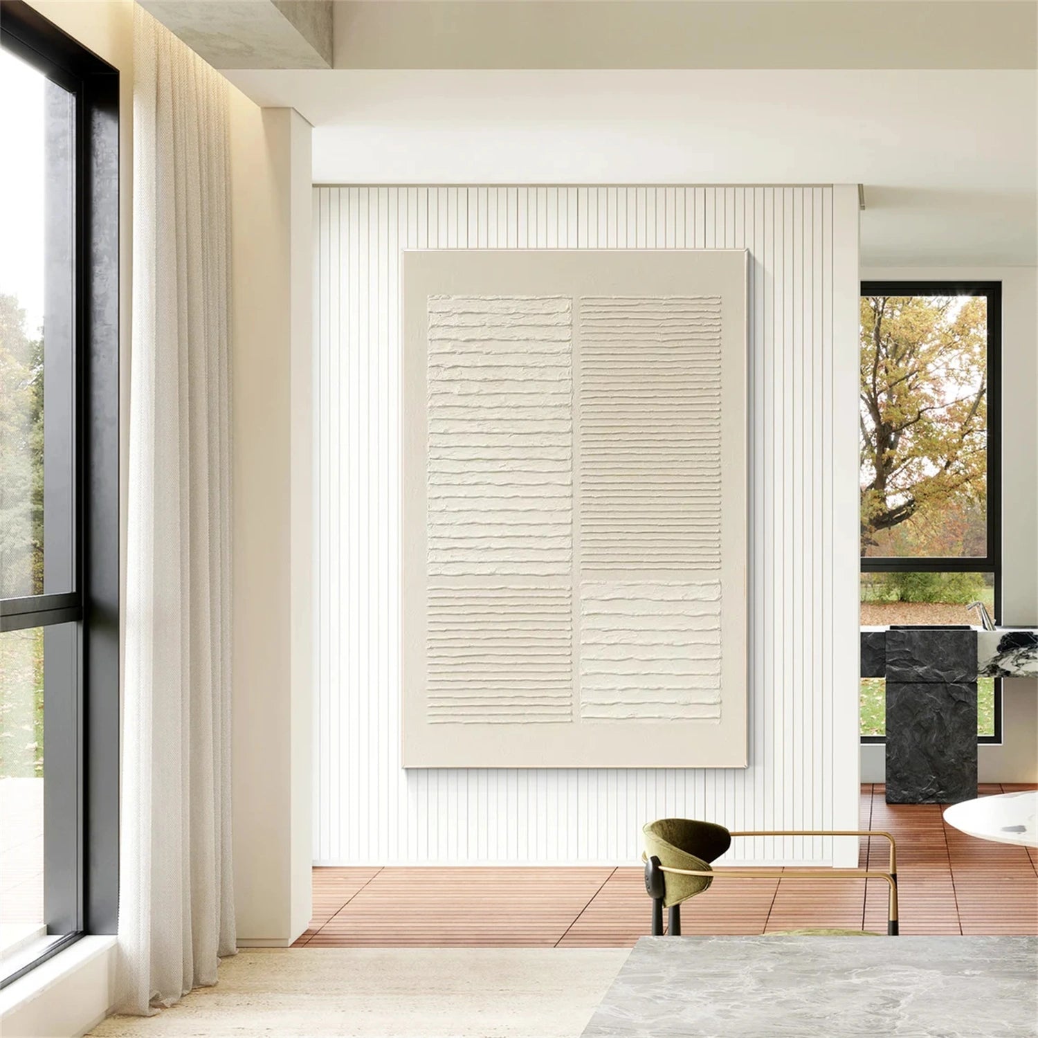 Beige Minimalist Textured Canvas Art #MT191