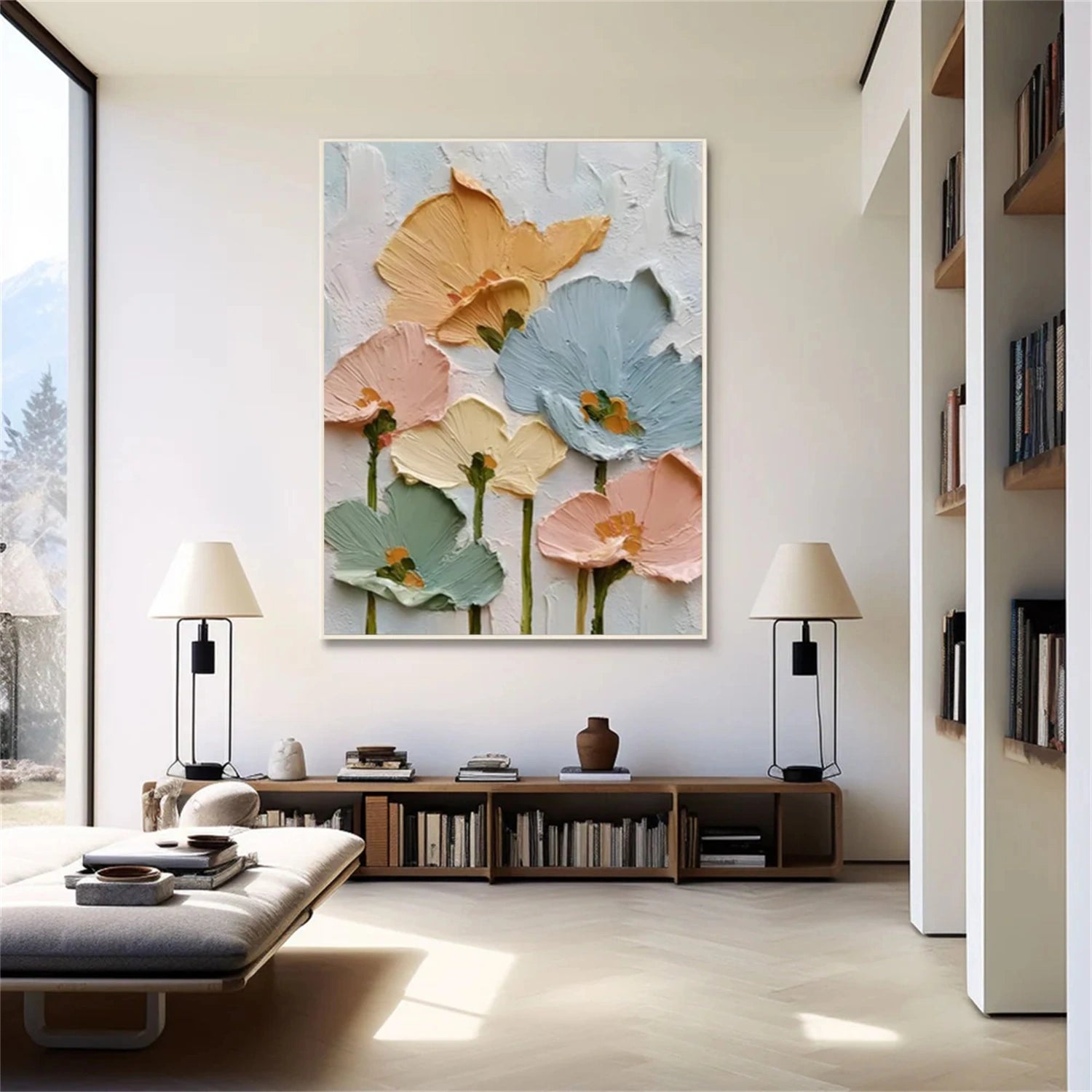 Flower Abstract Textured Wall Art #FP122