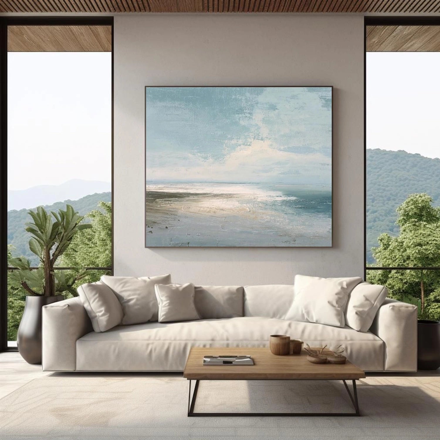 Ocean And Sky Abstract Wall Art #OS119