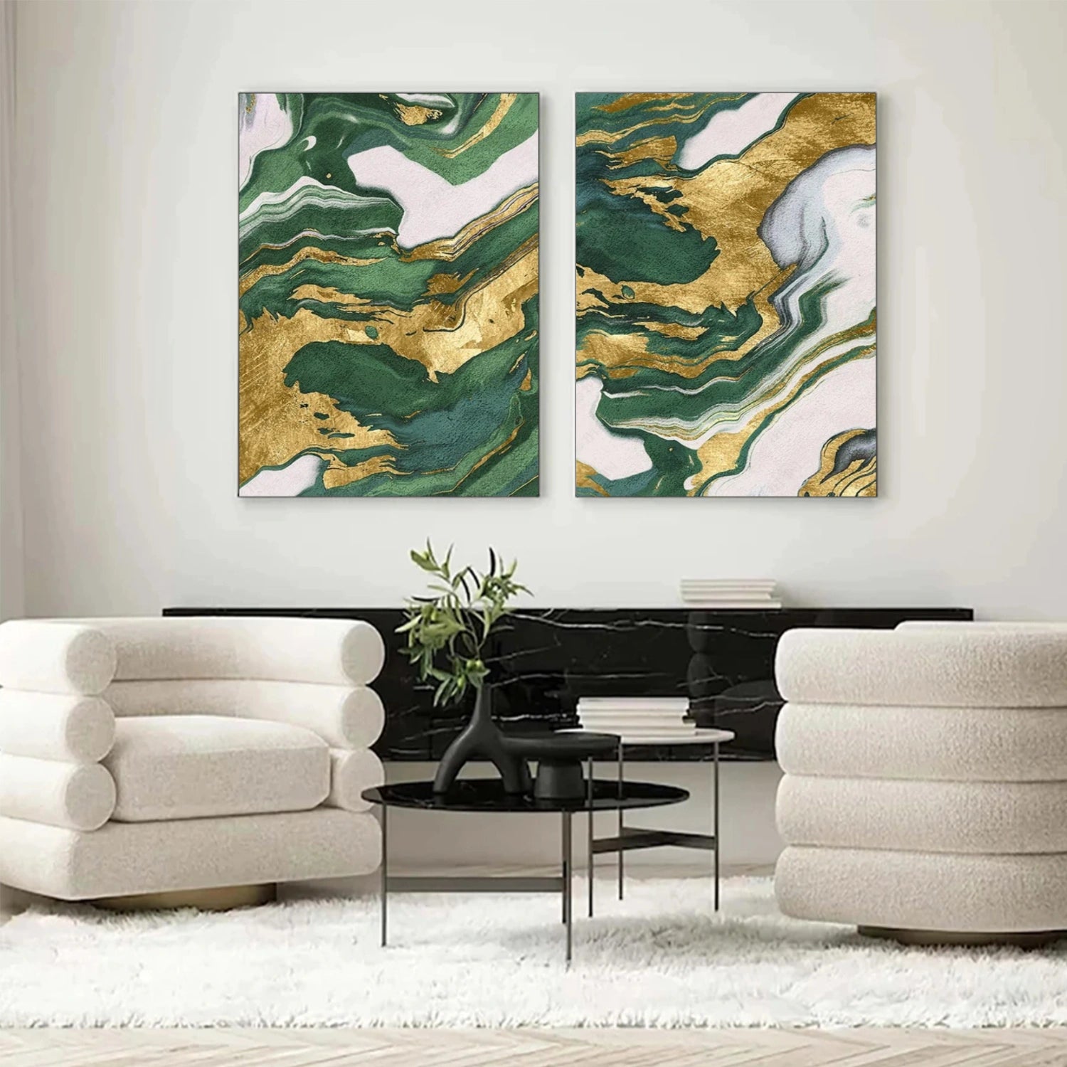 Abstract Canvas Wall Art Set of 2 #AP303