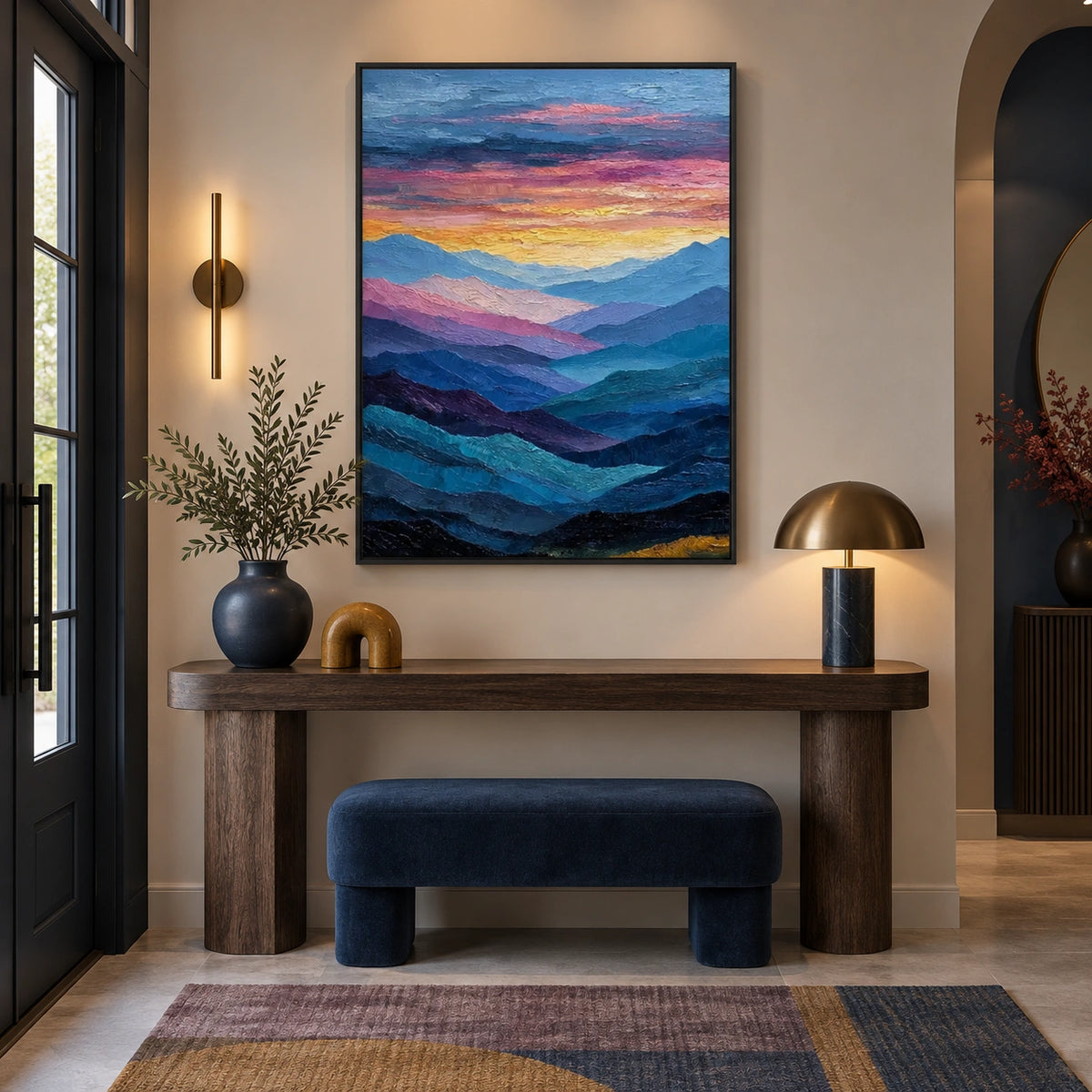 Abstract Mountain Textured Canvas Art #MO078