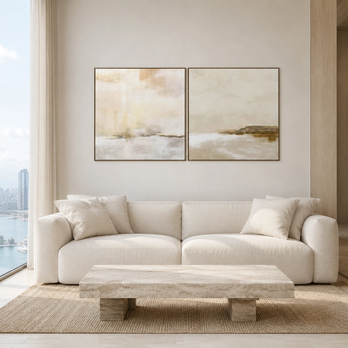 Ocean And Sky Abstract Wall Art Set of 2 #OS198