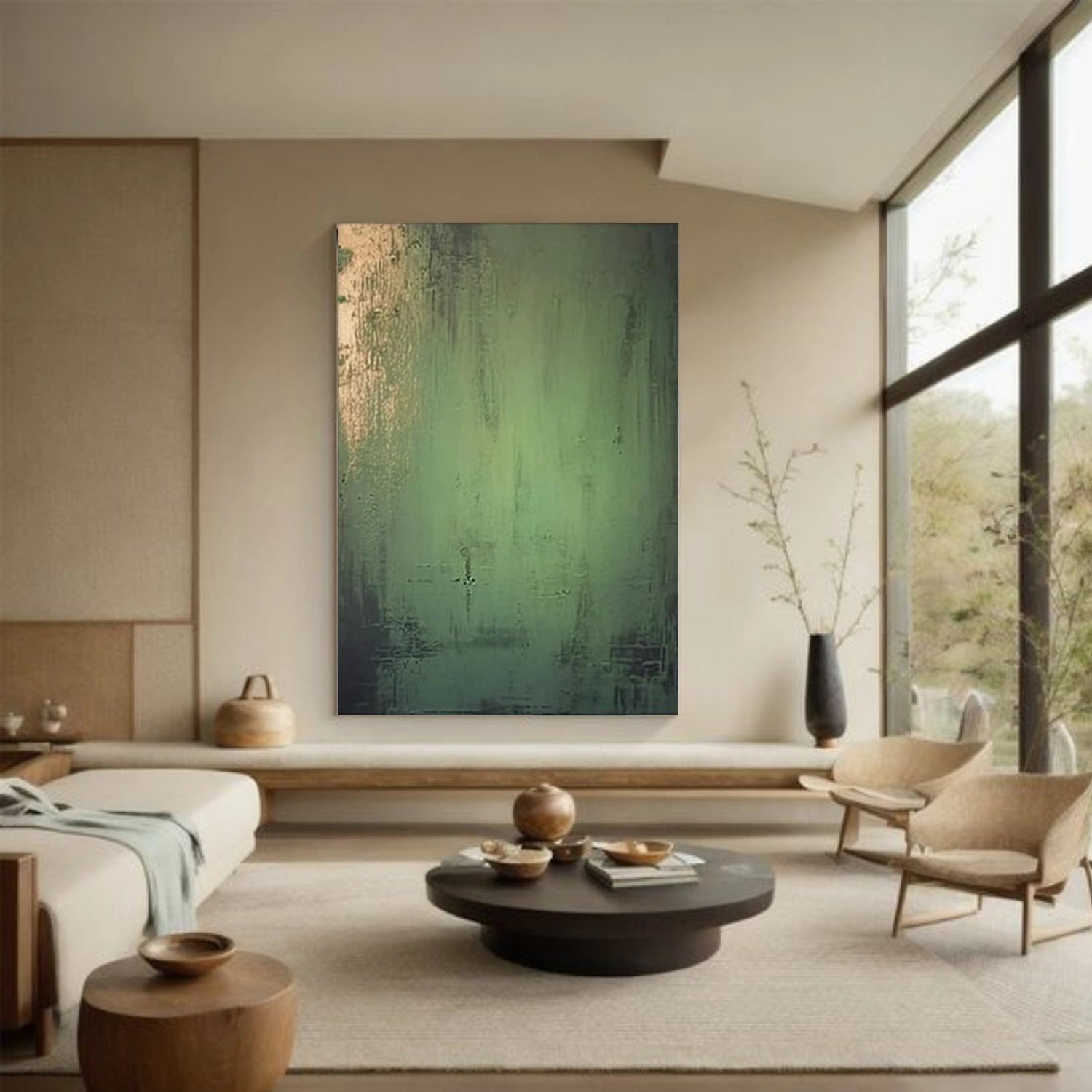 Green Wabi Sabi Canvas Art #WS127
