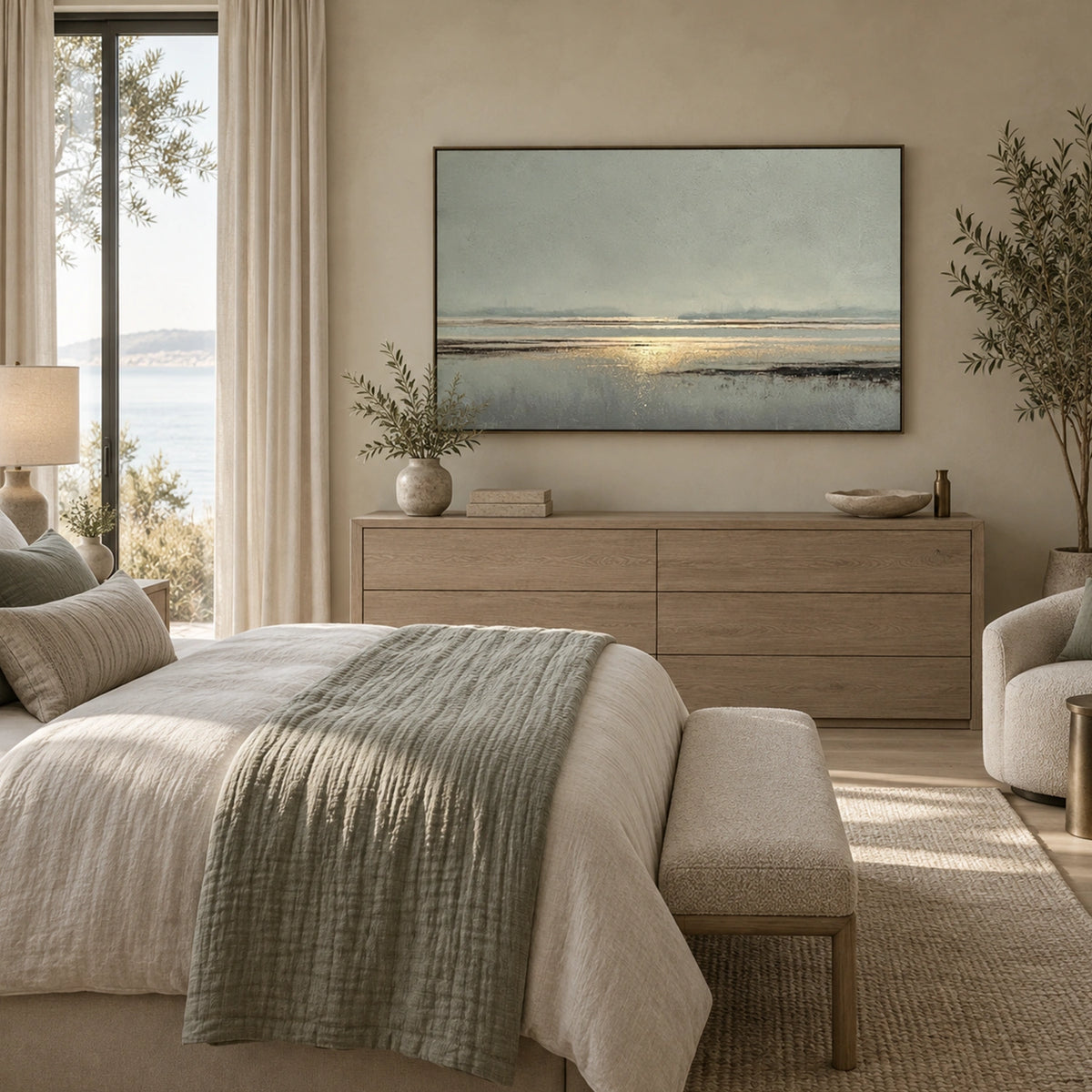 Ocean And Sky Abstract Wall Art #OS235