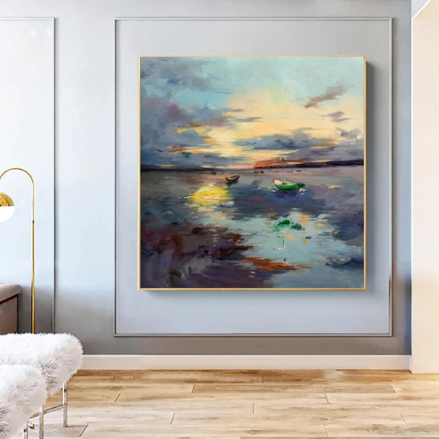 Ocean And Sky Abstract Wall Art #OS072