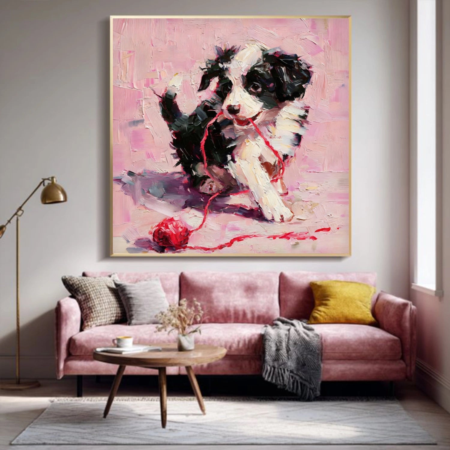 Abstract Animal Dog Textured Wall Art #AC092