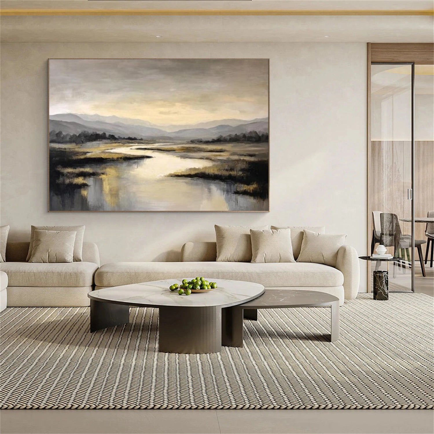 Ocean And Sky Abstract Wall Art #OS139