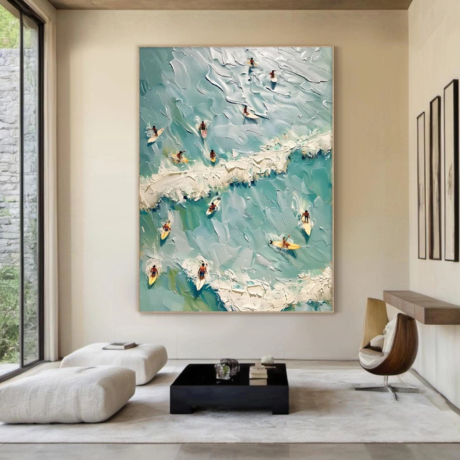 Surfing Sport Textured Wall Art #MS102