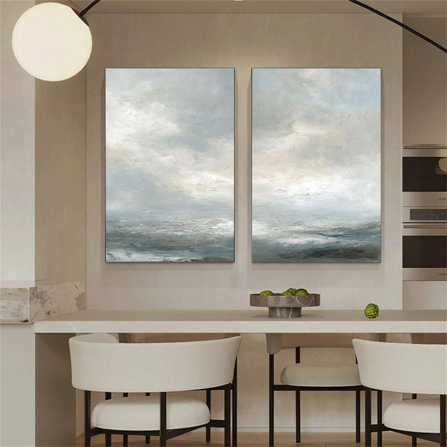 Ocean And Sky Abstract Wall Art Set of 2 #OS077