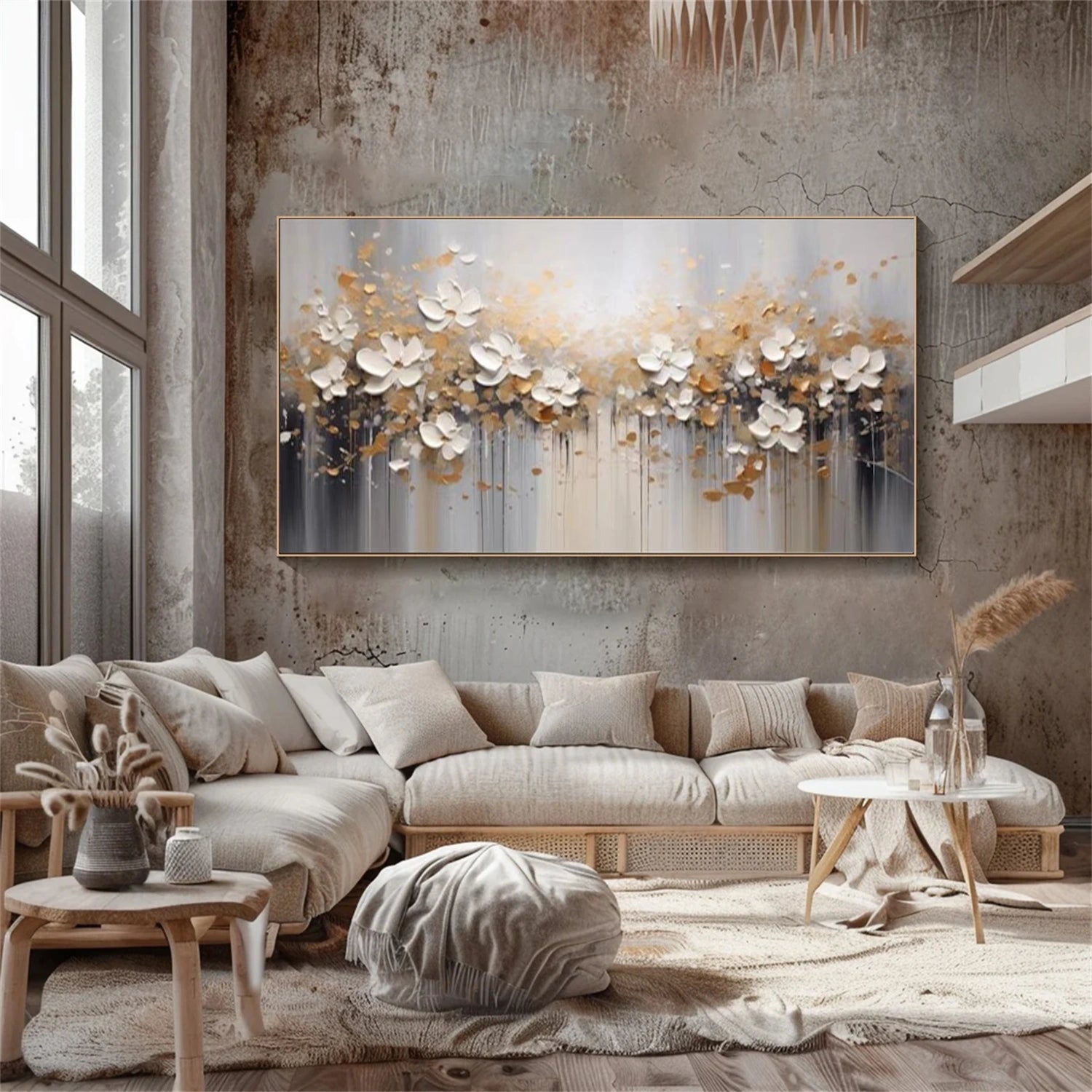 Flower Abstract Textured Wall Art #FP188