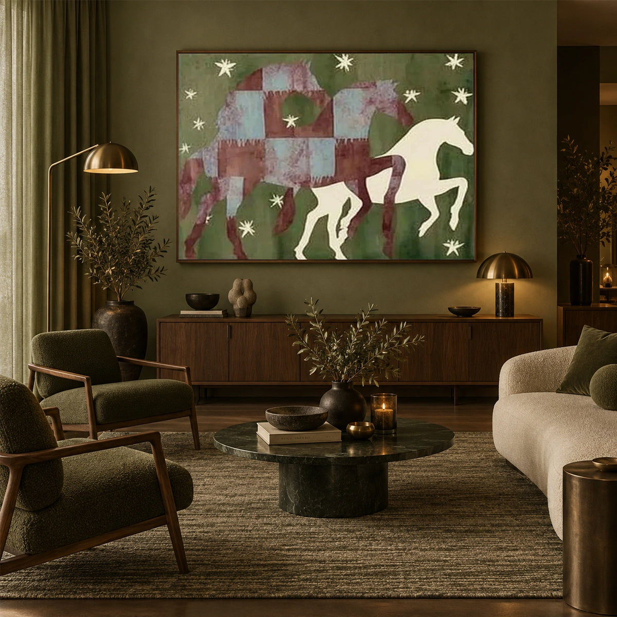 Abstract Animal Horse Wall Art #AC153