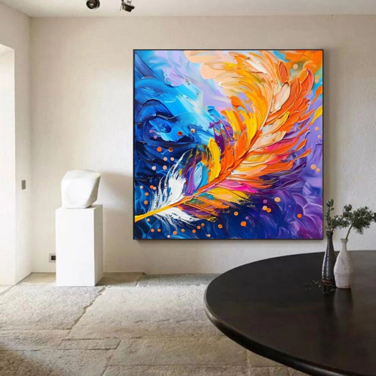 Colorful Abstract Textured Painting Canvas #AT090