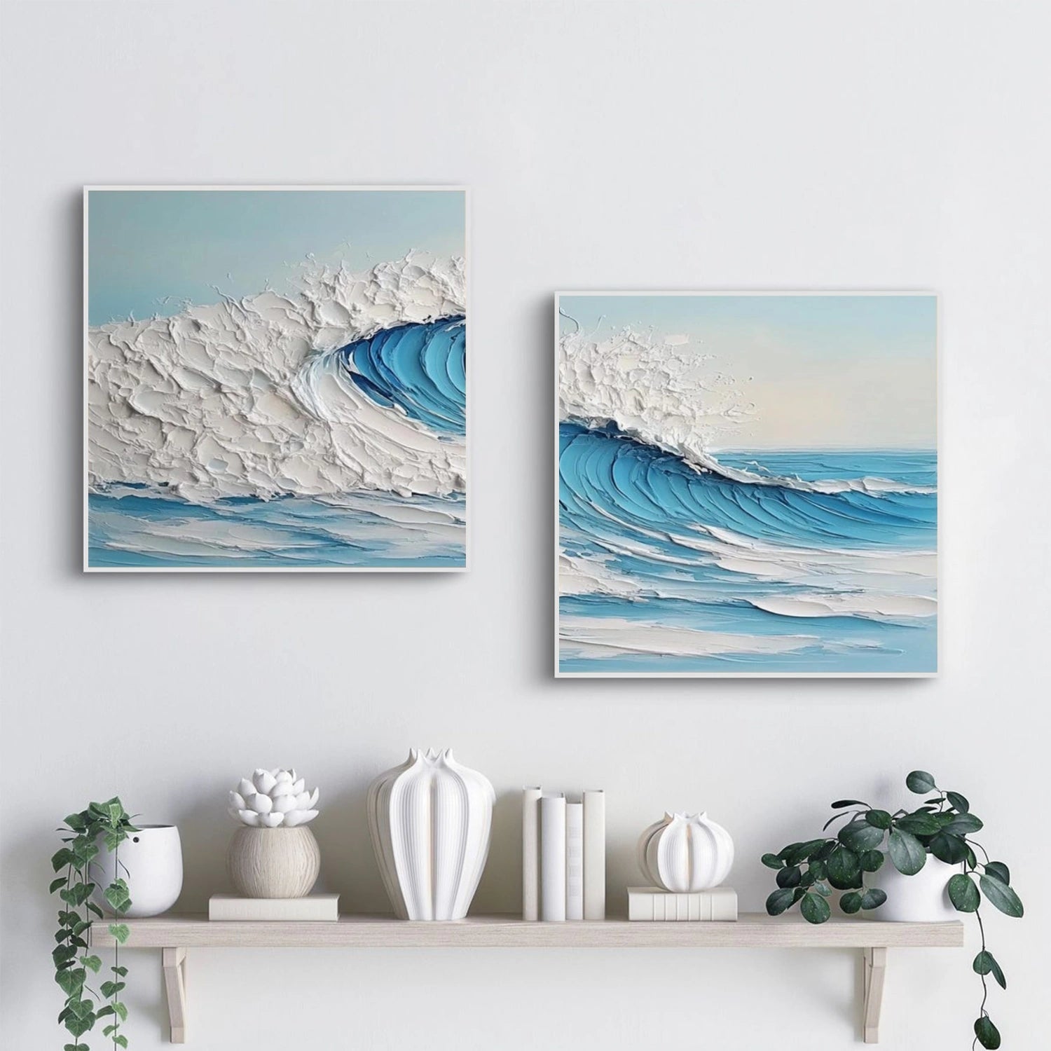 Ocean Abstract Textured Wall Art Set of 2 #OP051