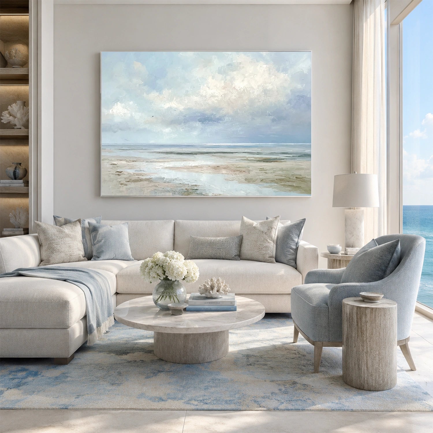 Ocean And Sky Abstract Textured Wall Art #OS185
