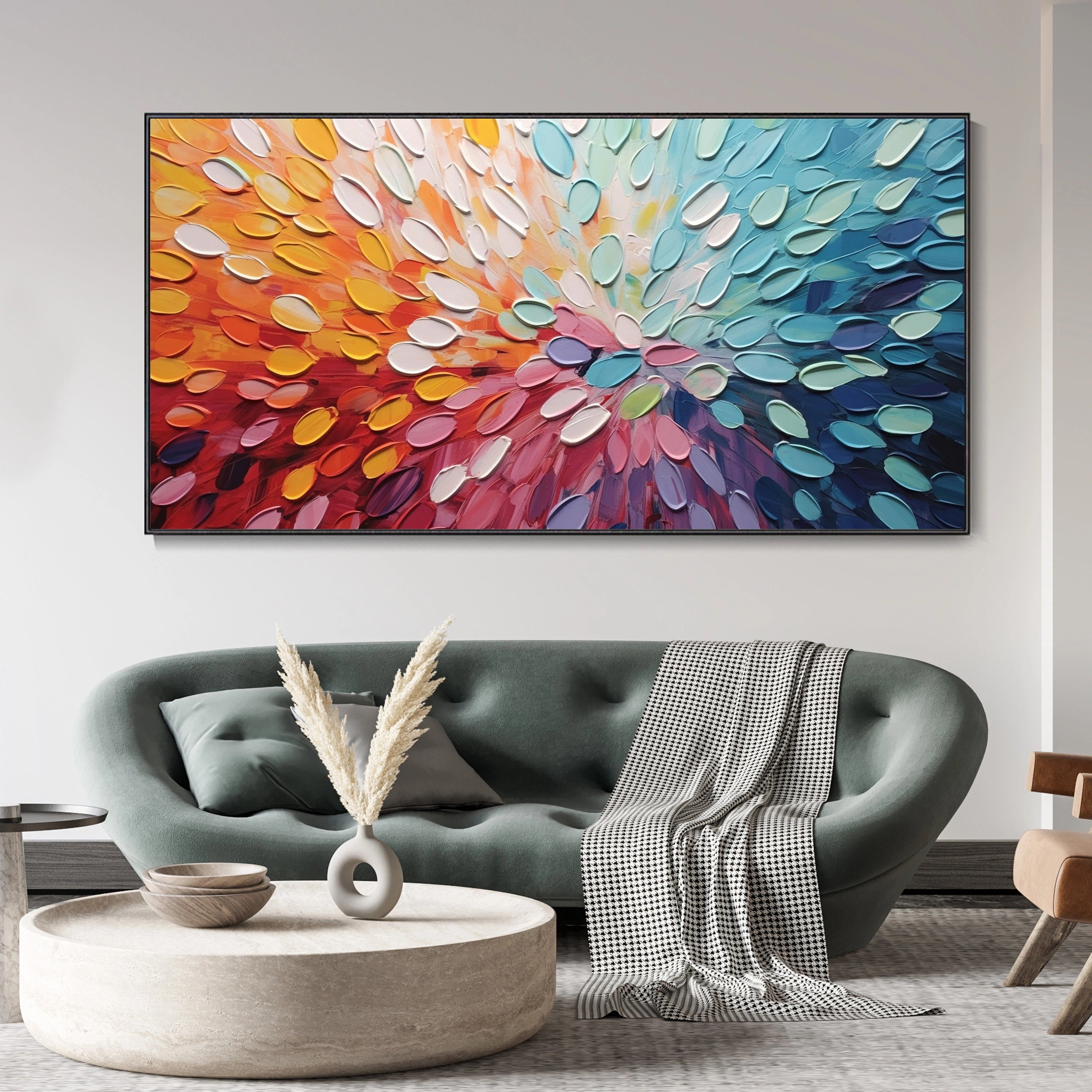 Colorful Abstract Textured Painting Canvas #AT070