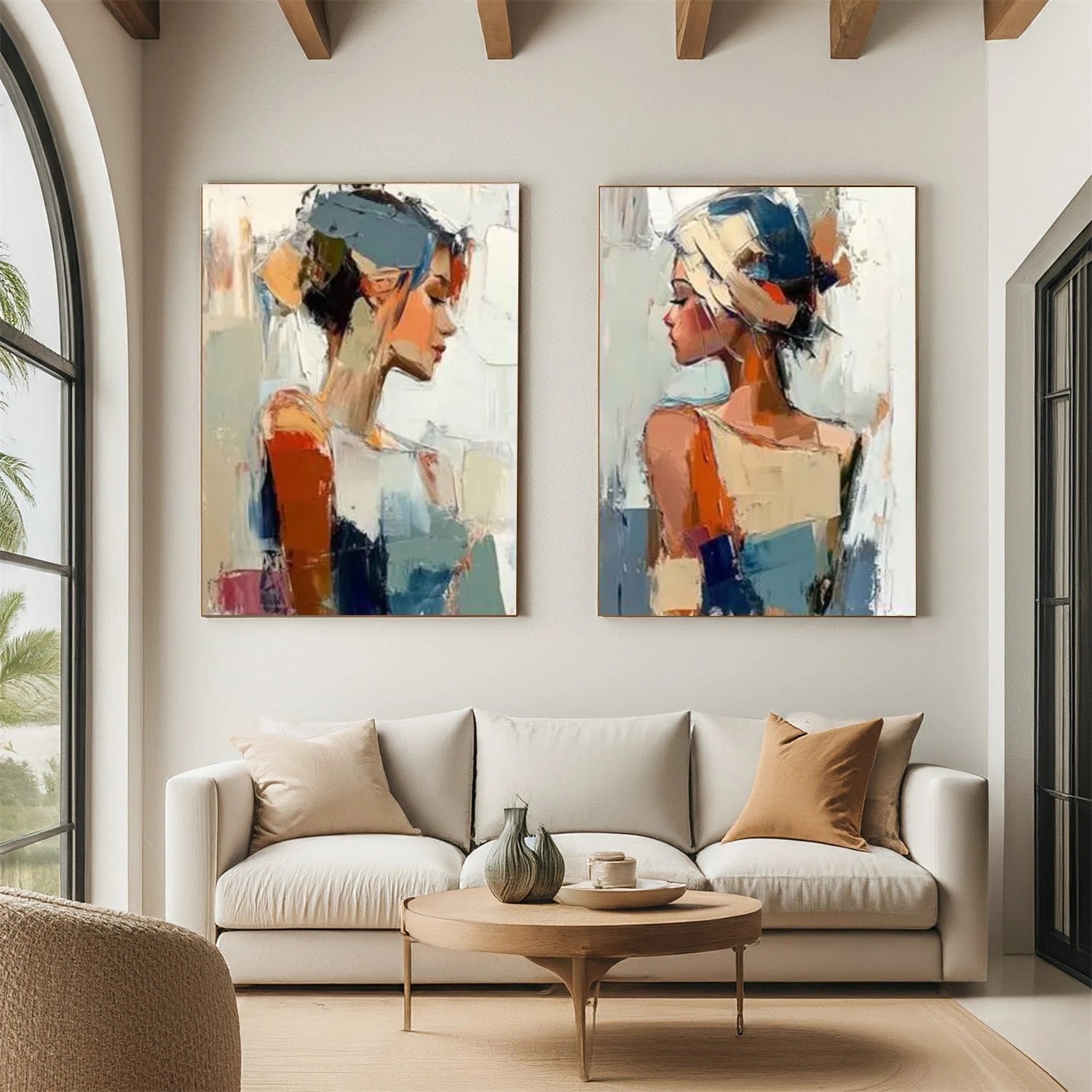 Abstract Portrait Canvas Art Set of 2 #AE070