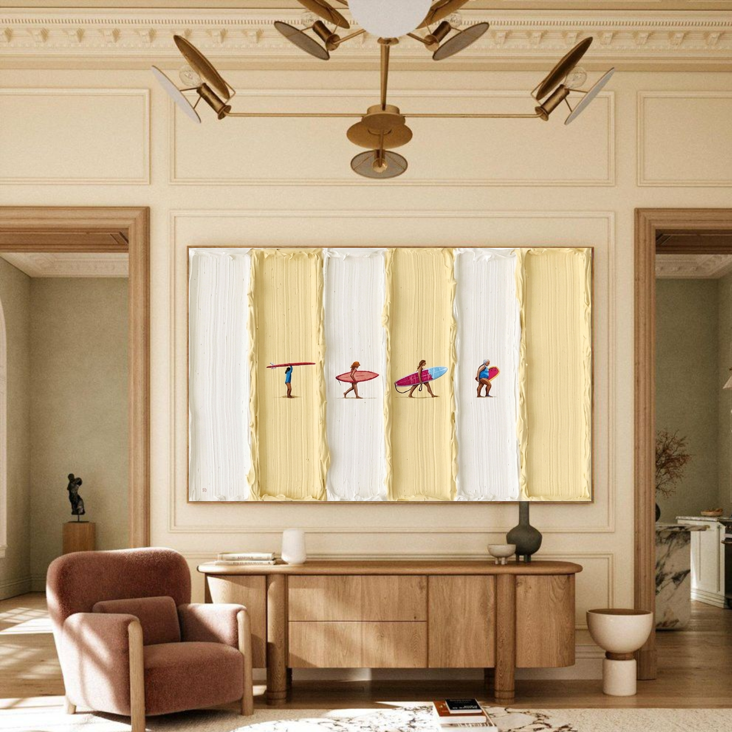 Surfing Sport Textured Wall Art #MS104
