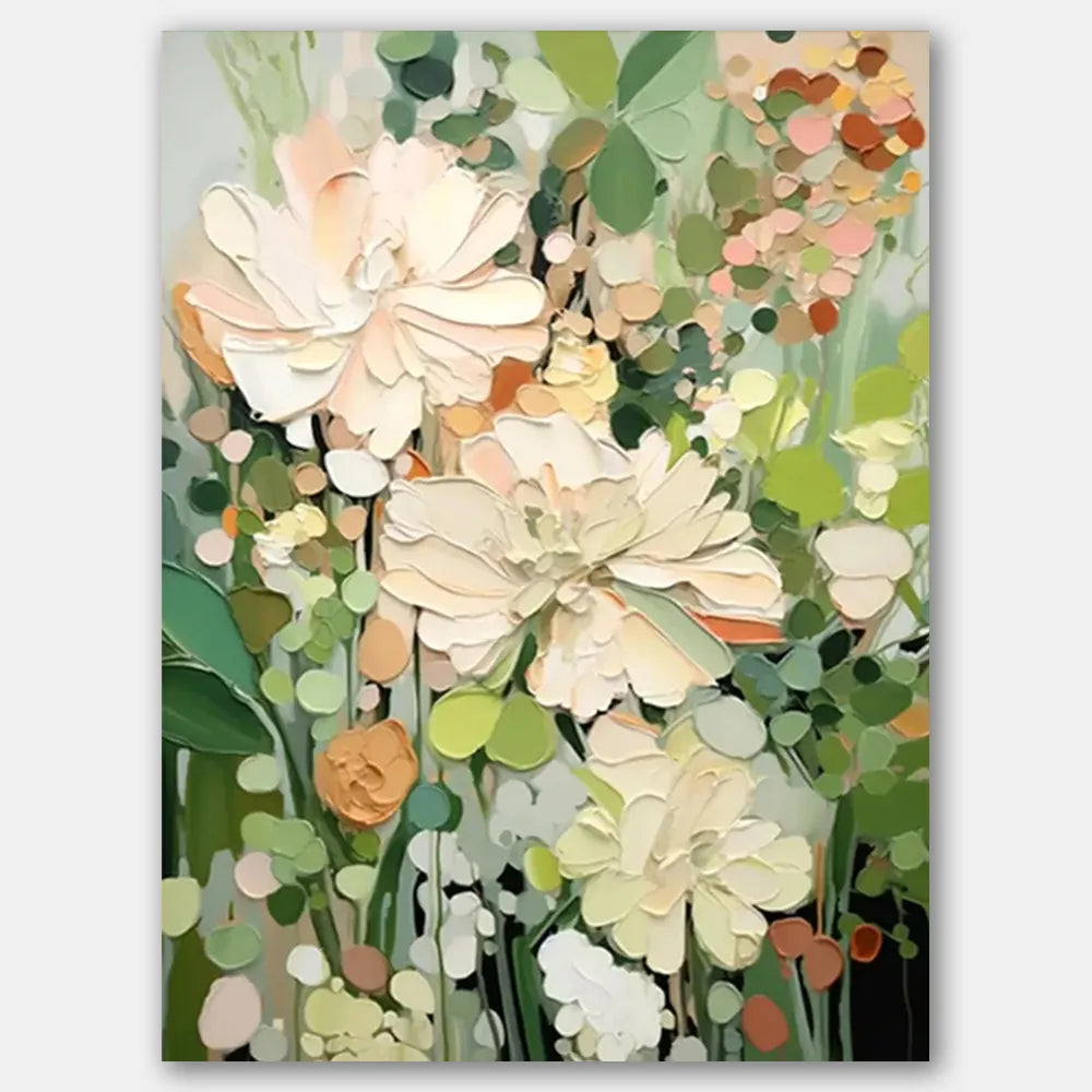 Colorful Flower Textured Painting Canvas #FP014