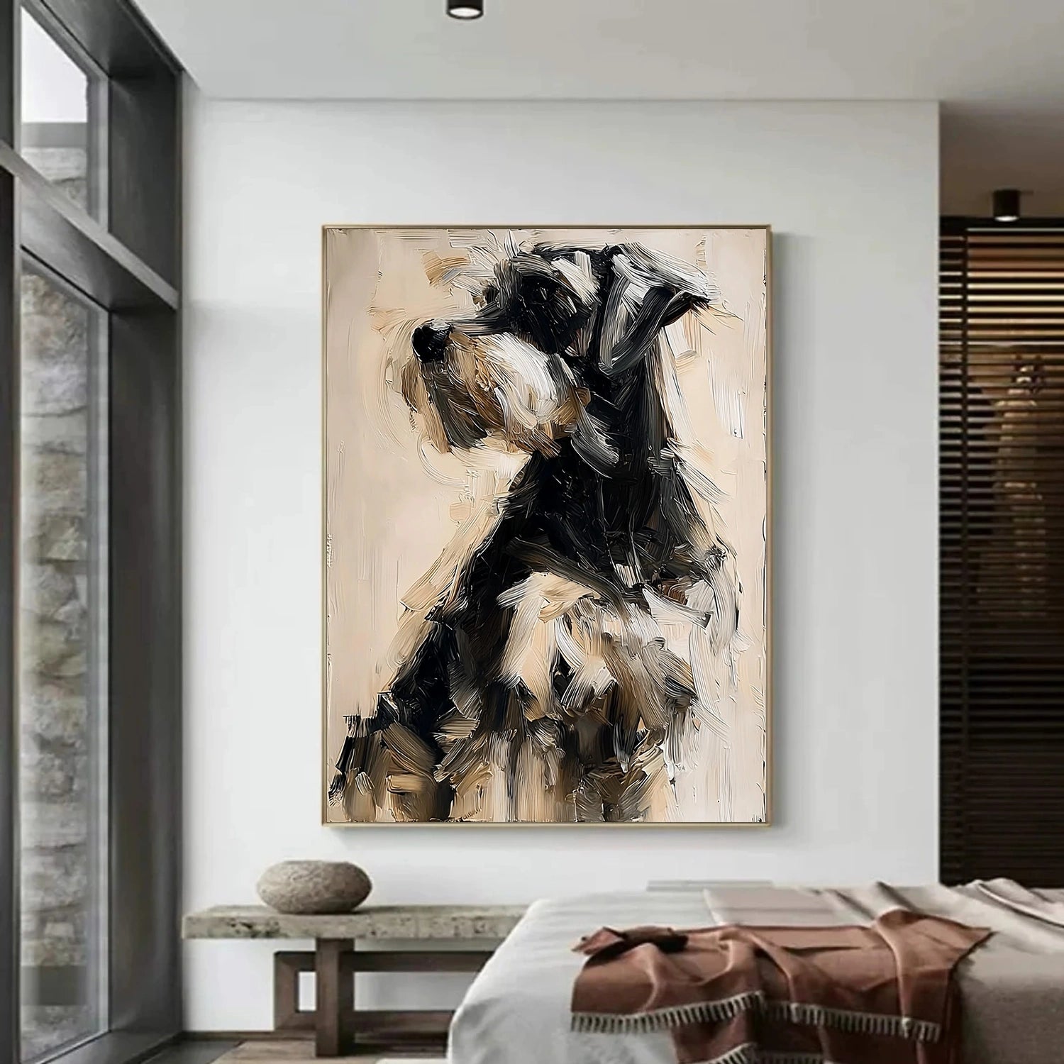 Abstract Animal Dog Textured Wall Art #AC101