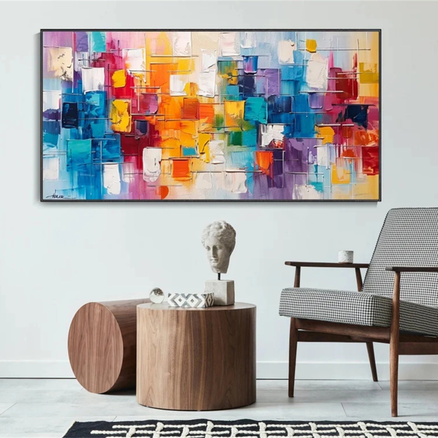 Colorful Abstract Textured Painting Canvas #AT080