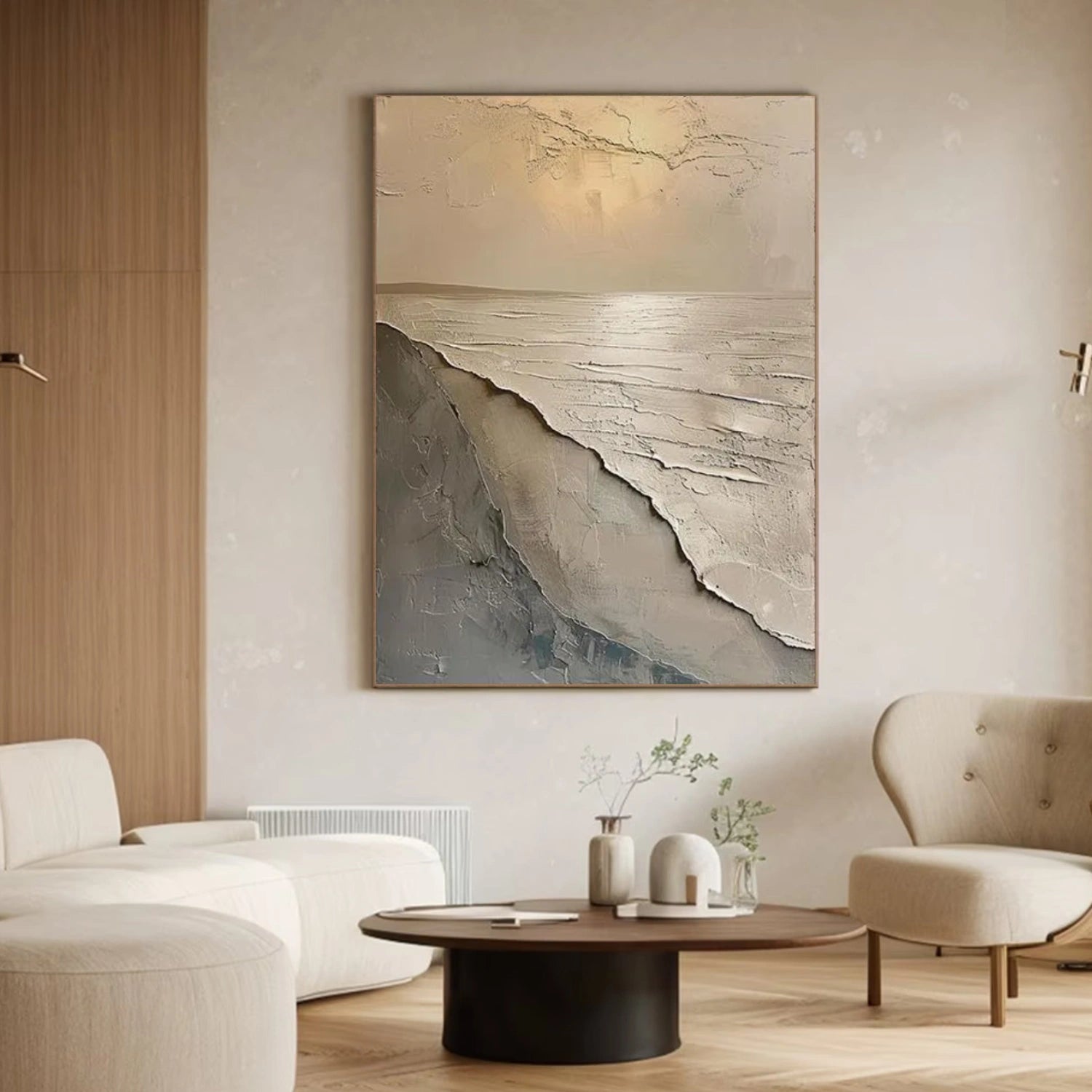 Ocean And Sky Abstract Textured Wall Art #OS075