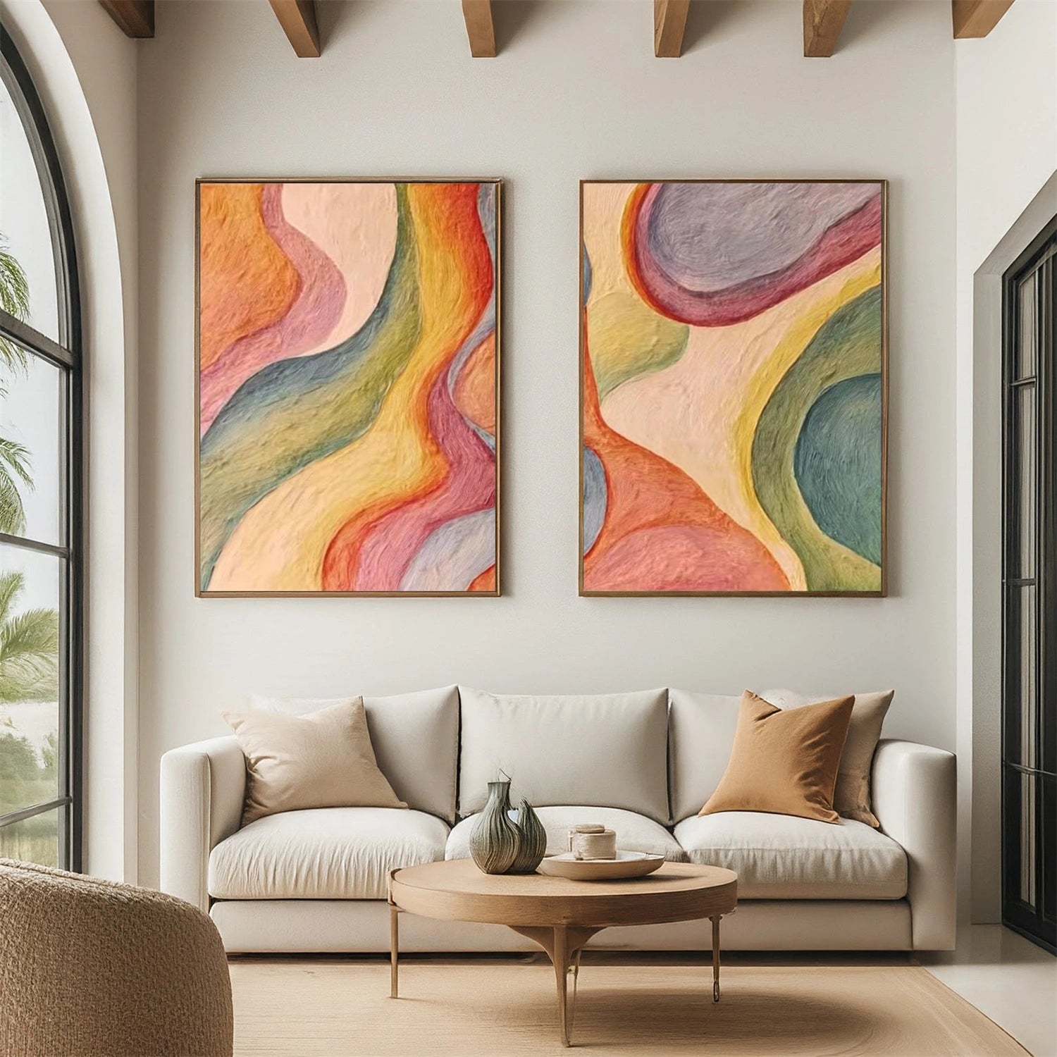 Abstract Canvas Wall Art Set of 2 #AP364