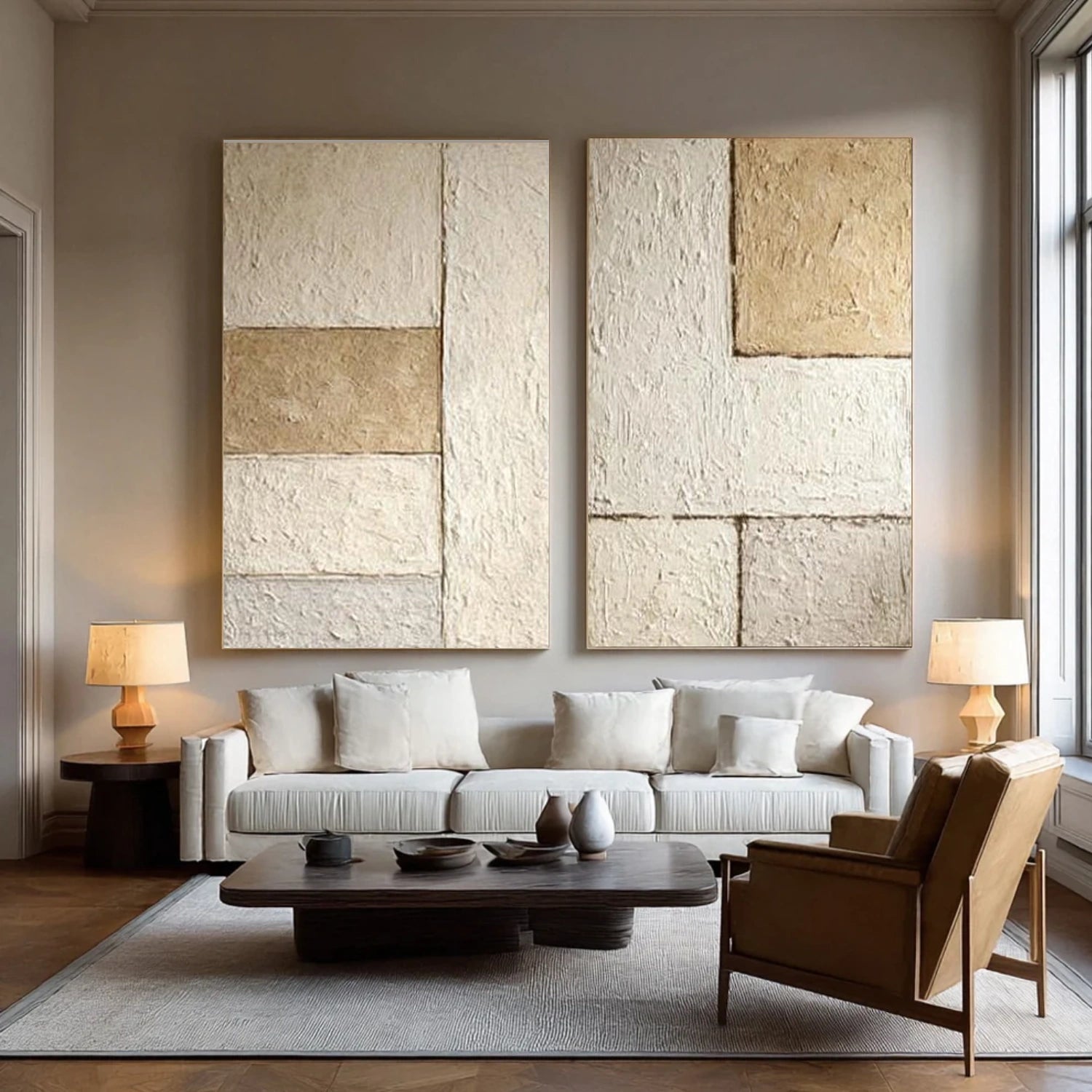 Wabi Sabi Textured Canvas Art Set of 2 #WS134