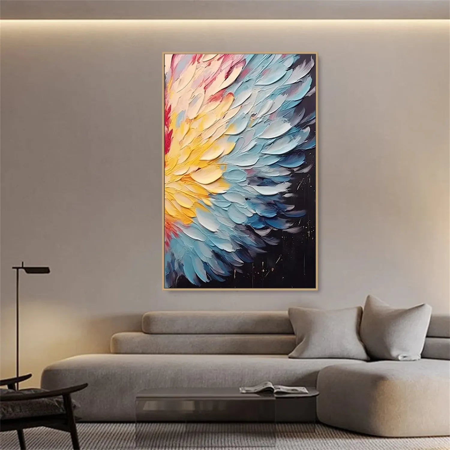 Colorful Abstract Textured Painting Canvas #AT054