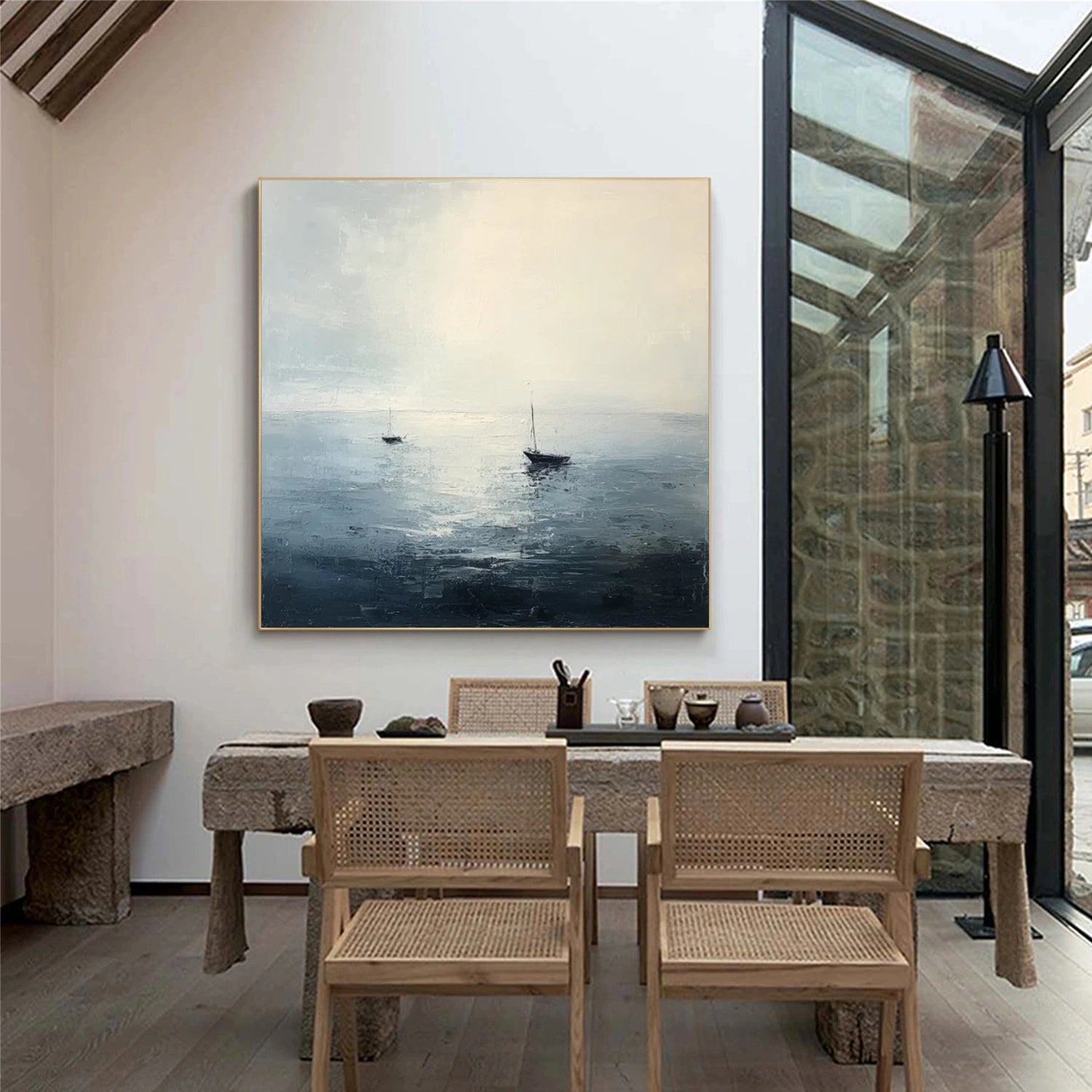 Ocean And Sky Abstract Wall Art #OS091