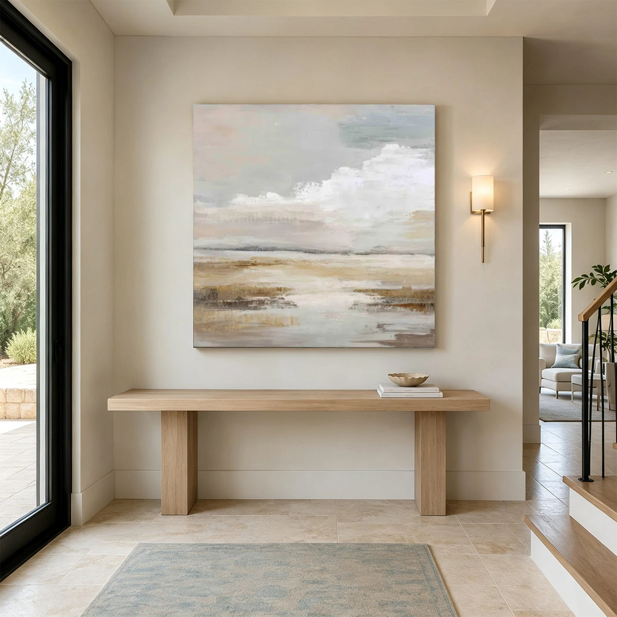 Ocean And Sky Abstract Wall Art #OS245