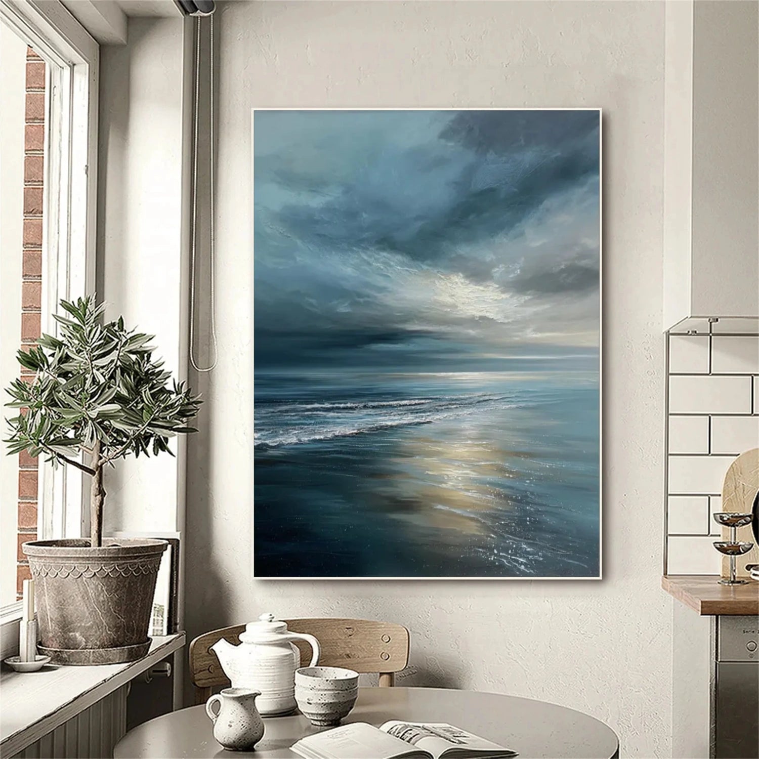 Ocean And Sky Abstract Wall Art #OS068