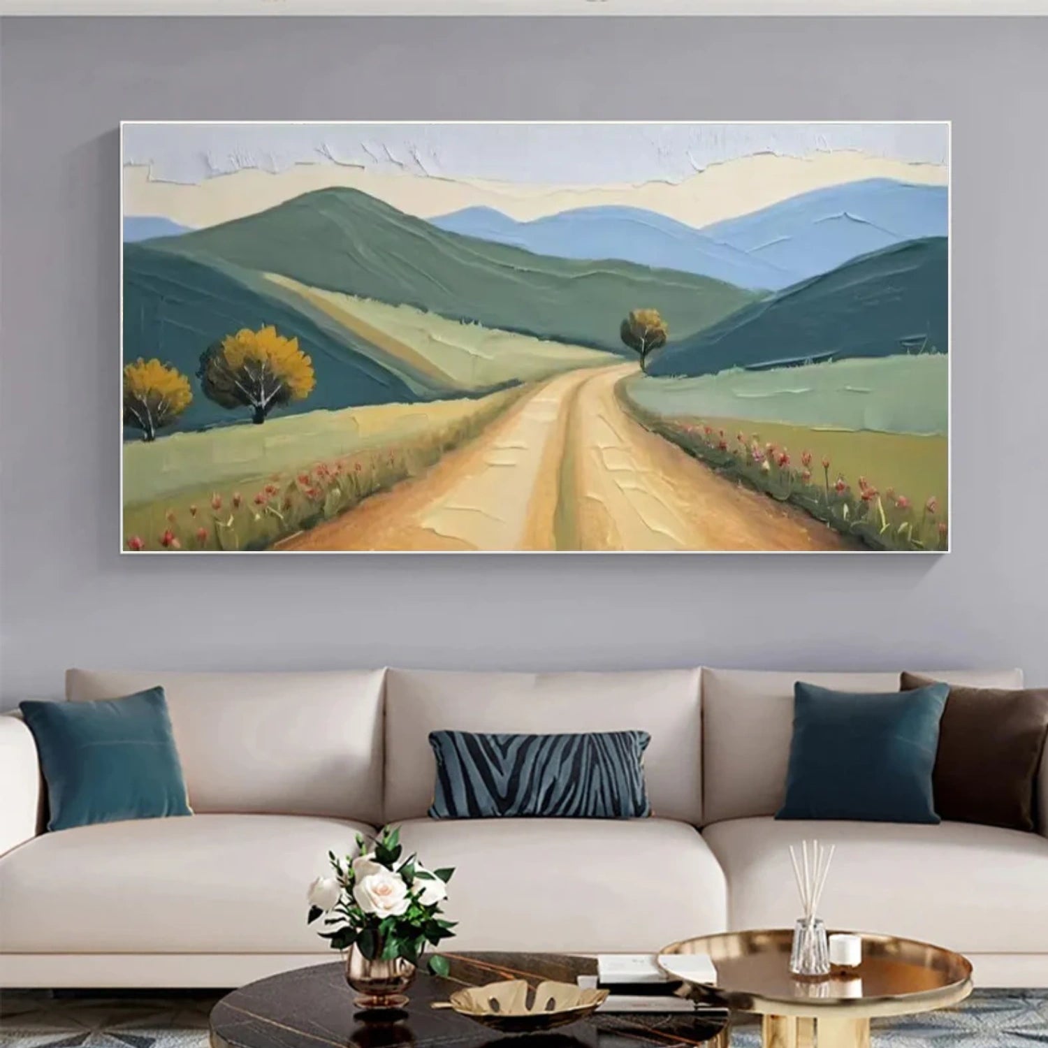 Abstract Mountain Canvas Art #MO038