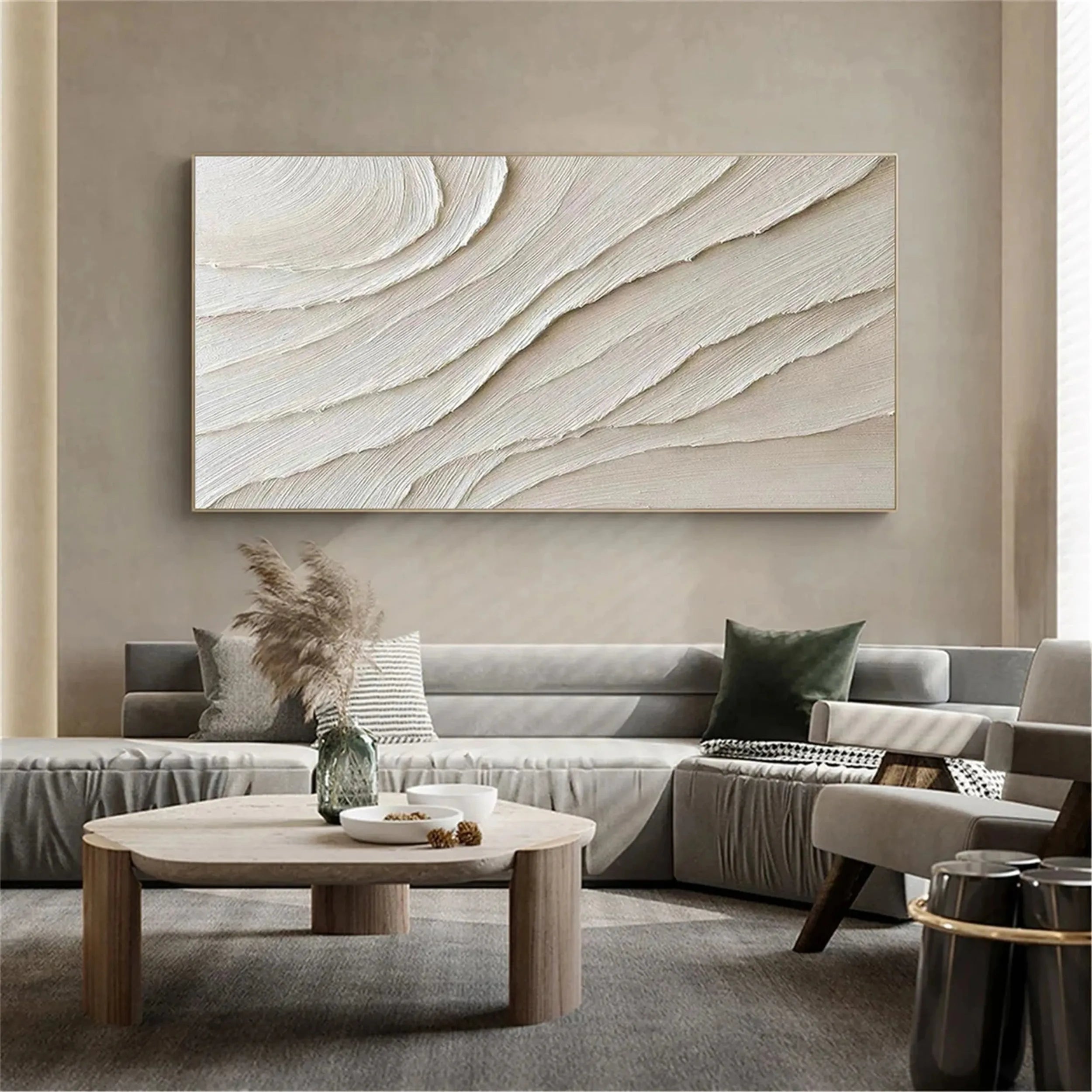 White Minimalist Textured Canvas #MT057