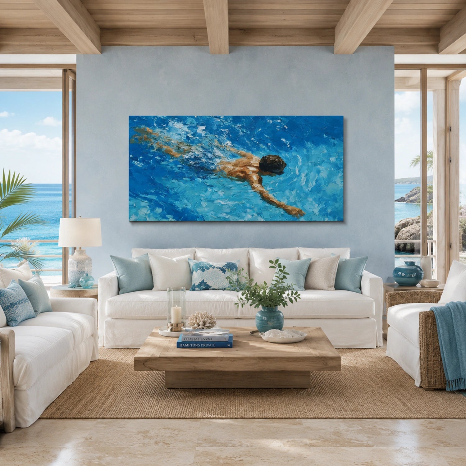 Swimming Sport Textured Wall Art #MS133